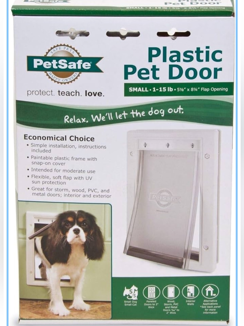 PetSafe White & Clear Plastic Pet Door for Small Pets